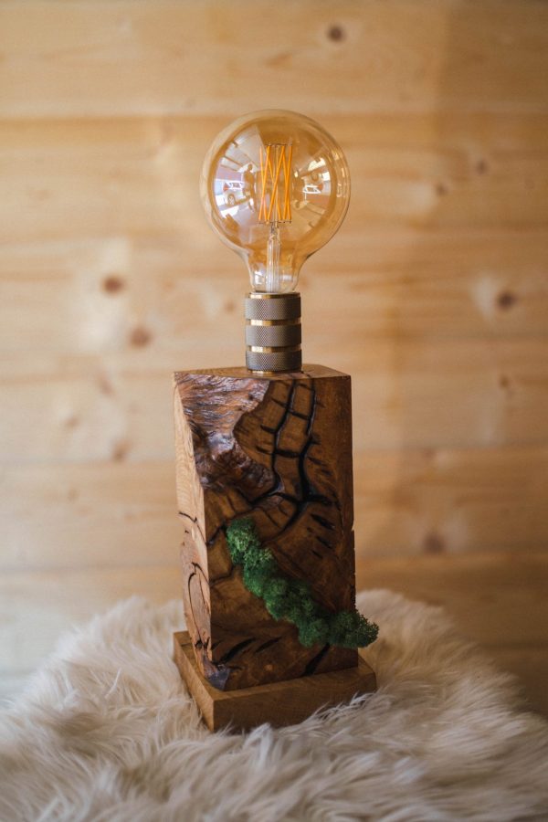 goodwood - drevené lampy s machom